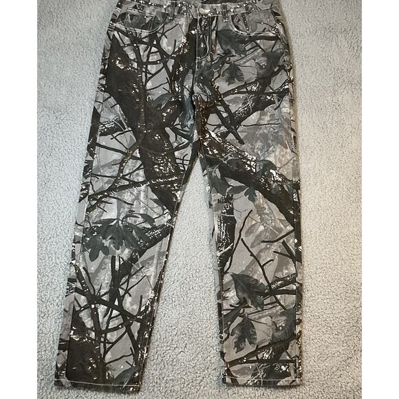 Real Tree Camo Pants Men L Manfinity Jeans Hunting Wear Straight Leg Denim Baggy - Picture 1 of 16